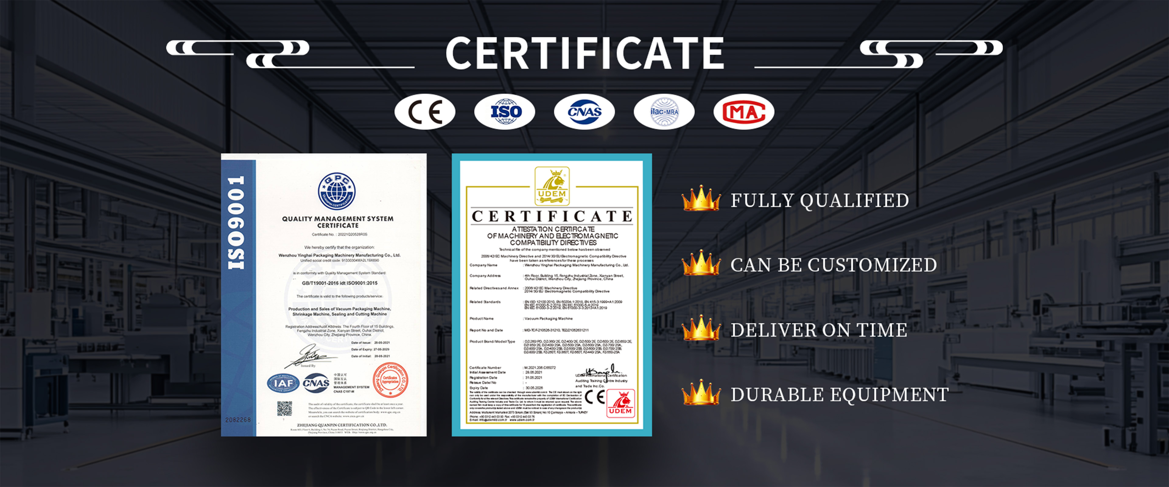 Certified Vacuum Packaging Machine Equipment