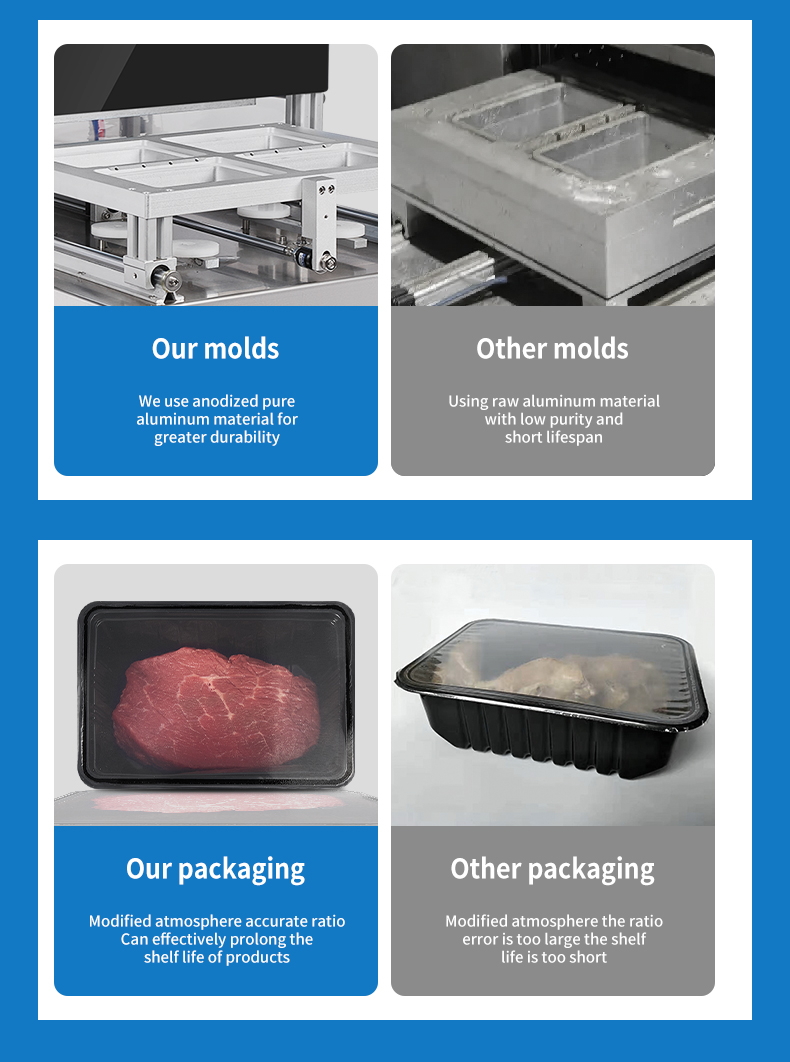 280 Tabletop Map Tray Sealing Machine with Automatic Film Cut for Seafood