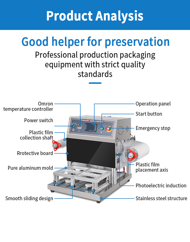 280 Tabletop Map Tray Sealing Machine with Automatic Film Cut for Seafood